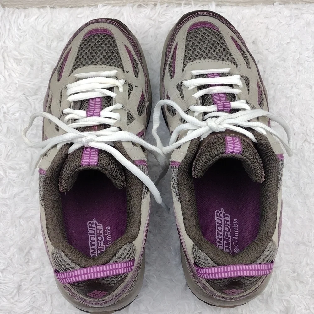 Columbia Dogwood Contour Comfort Gray Mesh Suede Leather Lace Up Hiking Sneaker